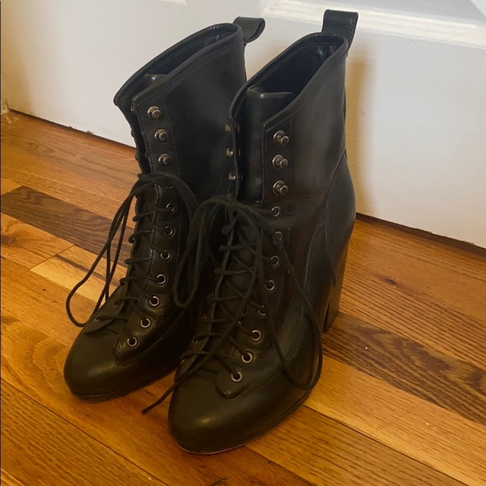 Rag & Bone Black Lace Up Boots